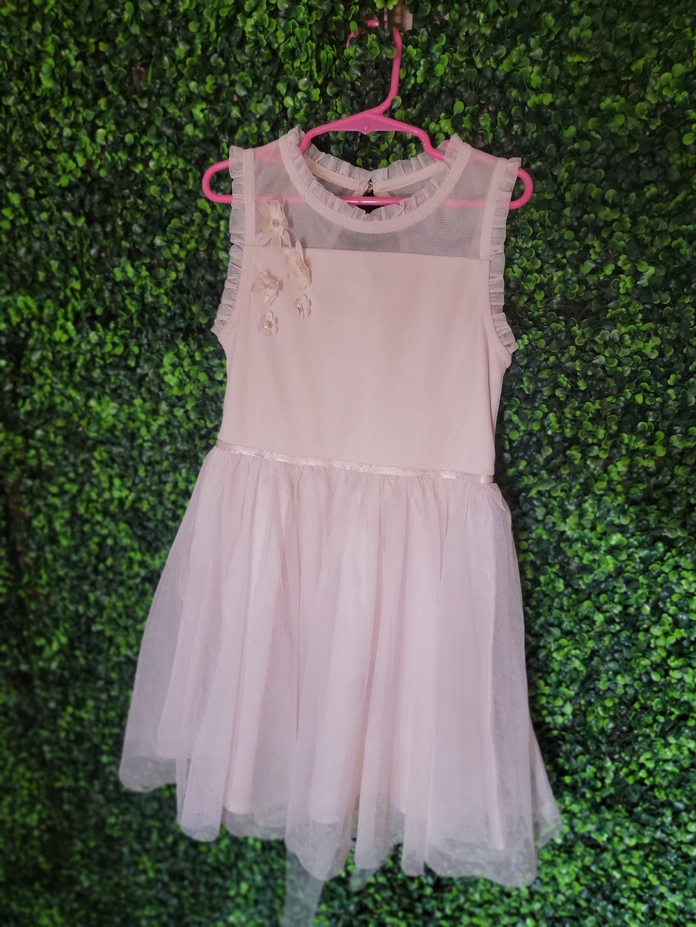 Cat & Jack Light Pink Tulle Dress with Floral Accent